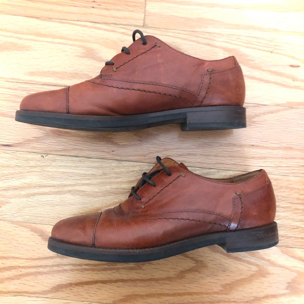Geox Oxford Boots Italian Patent Size 35 Brown